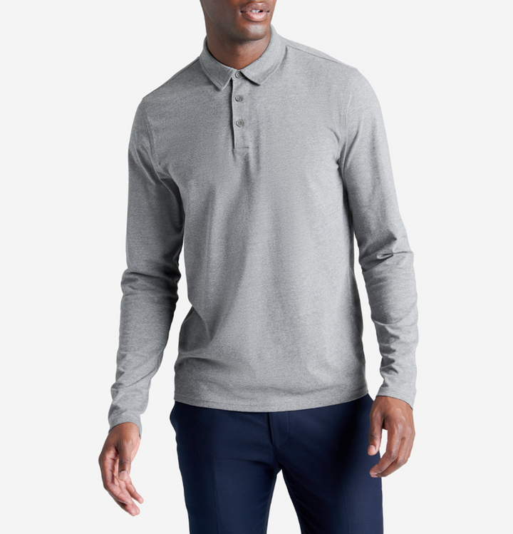 Kenneth Cole MEN Performance Stretch Long Sleeve Polo Shirt