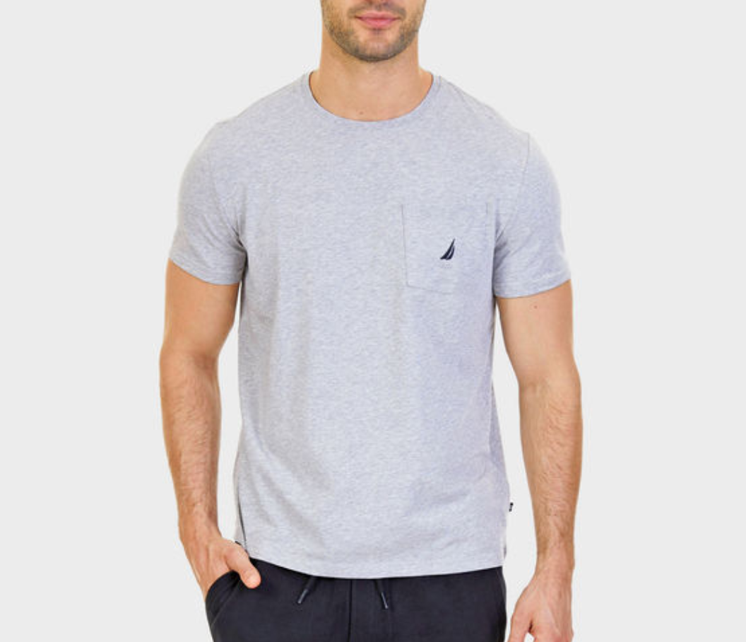 Nautica MEN Classic-Fit Solid Crew Neck Pocket T-Shirt