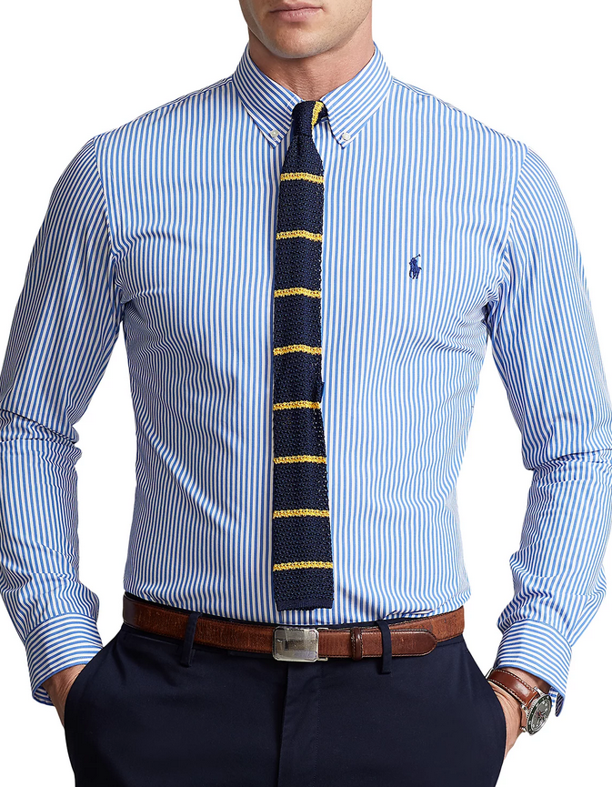 Polo Ralph Lauren Slim Fit Striped Stretch Poplin Shirt