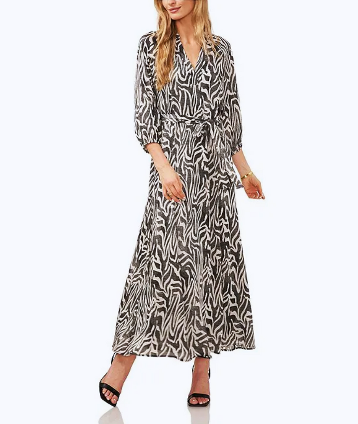 VINCE CAMUTO Long Sleeve Floral Print Dress