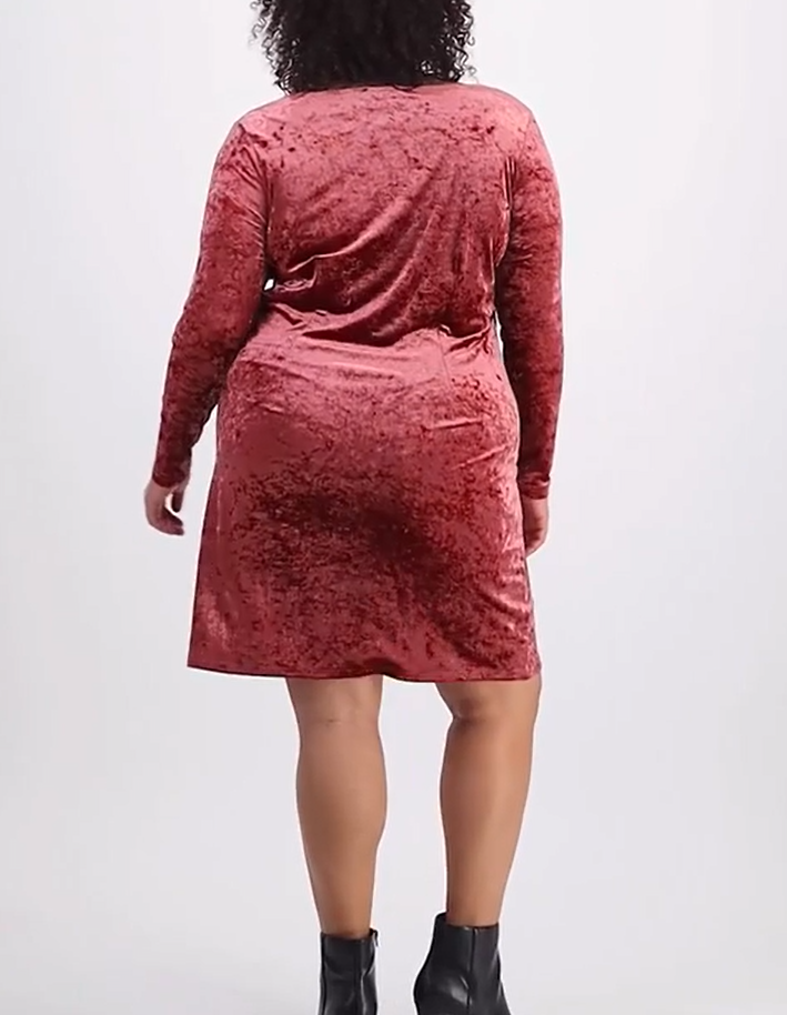 And Now This Plus Size Corset-Style Crushed-Velvet Dress