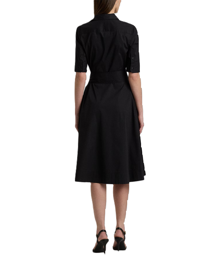 LAUREN RALPH LAUREN Belted Cotton-Blend Shirtdress