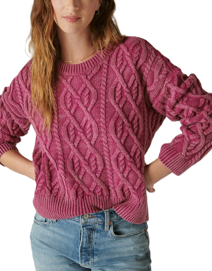 Lucky Brand Cable-Knit Crewneck Sweater