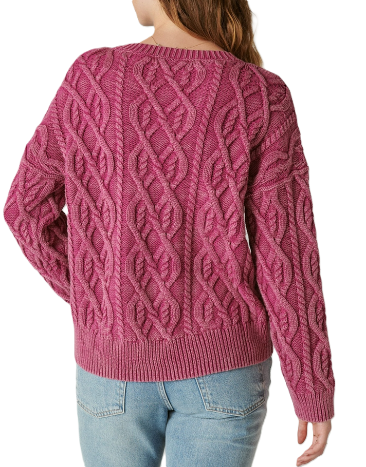 Lucky Brand Cable-Knit Crewneck Sweater