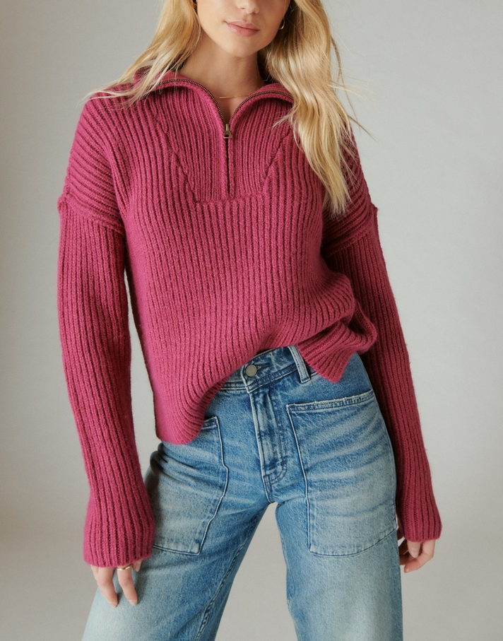 Lucky Brand Half-Zip Knit Pullover Sweater