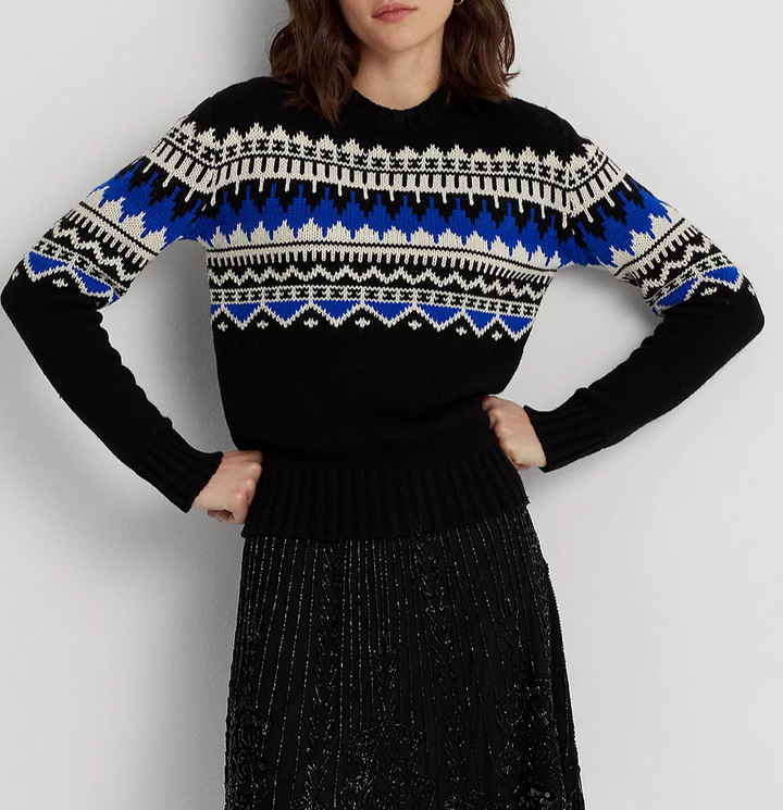 LAUREN RALPH LAUREN Fair Isle Wool-Blend Crewneck Sweater