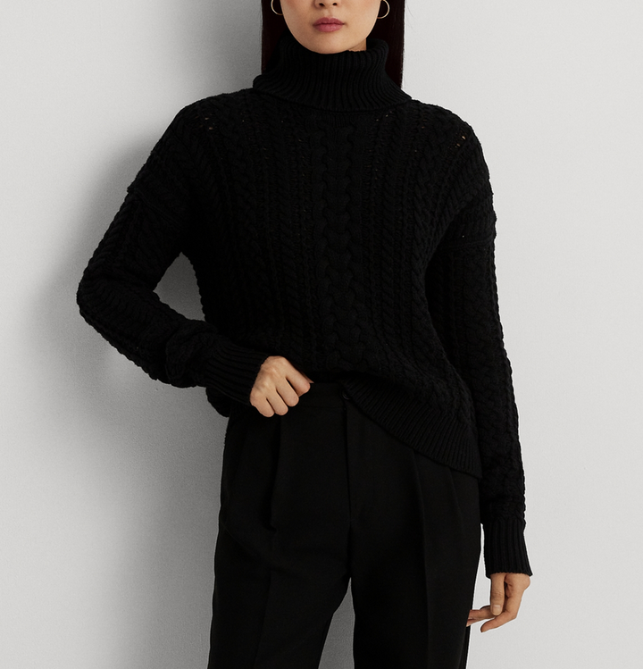 LAUREN RALPH LAUREN Cable-Knit Turtleneck Sweater