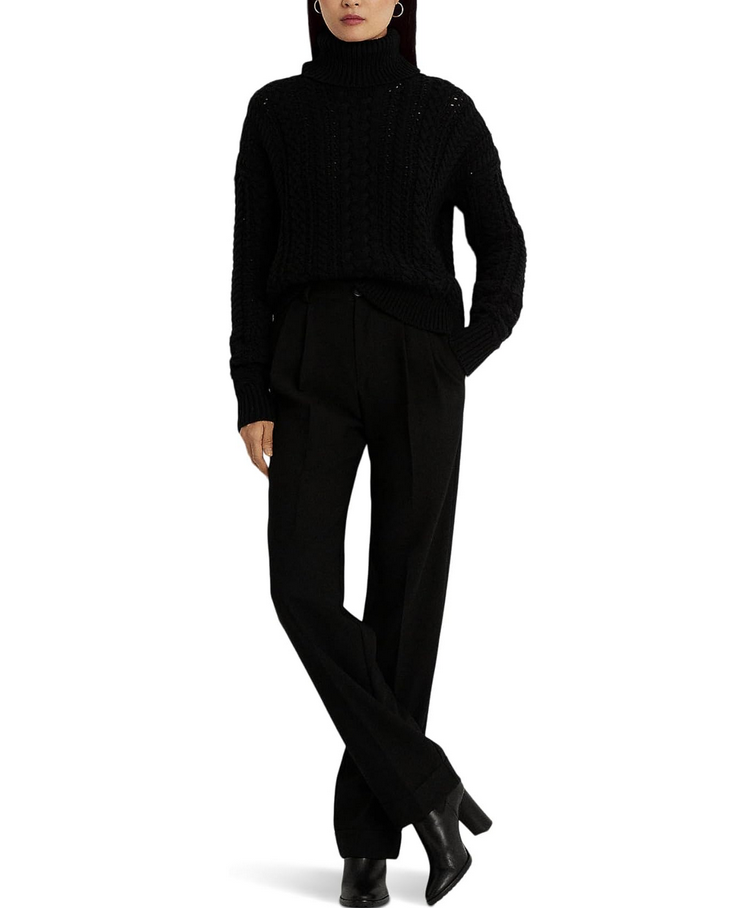 LAUREN RALPH LAUREN Cable-Knit Turtleneck Sweater