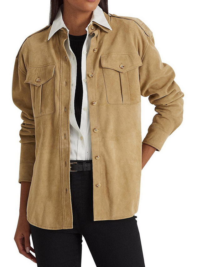 Ralph Lauren Patch Pocket Suede Button-Down Shirt