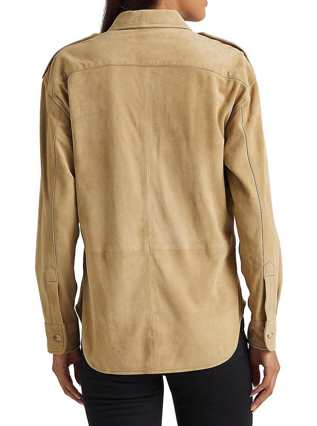 Ralph Lauren Patch Pocket Suede Button-Down Shirt