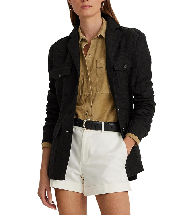 Lauren Ralph Lauren Belted Cotton-Linen Herringbone Jacket