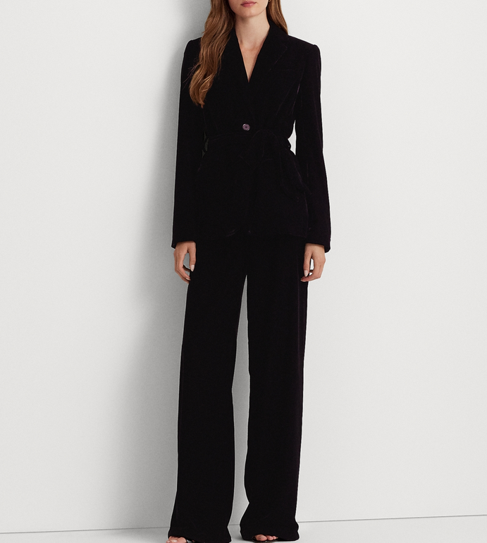 Lauren Ralph Lauren Belted Velvet Blazer