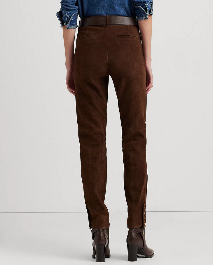 LAUREN RALPH LAUREN Straight-Leg Suede Pants