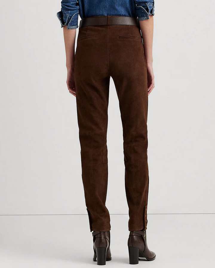 LAUREN RALPH LAUREN Straight-Leg Suede Pants