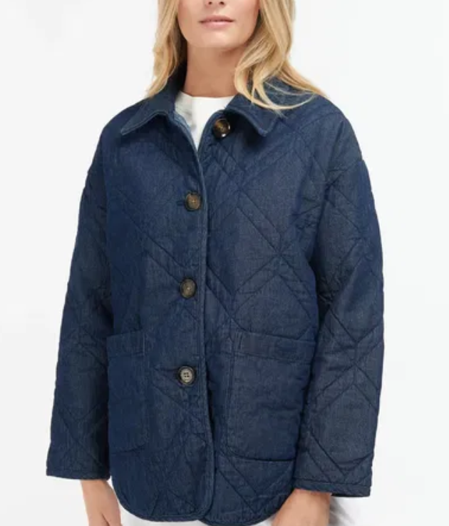 Barbour Denim Barrhead Quilted Cotton Jacket