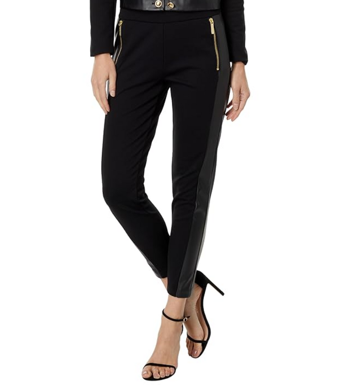 MICHAEL MICHAEL KORS Petite Mixed-Media Faux-Leather Leggings