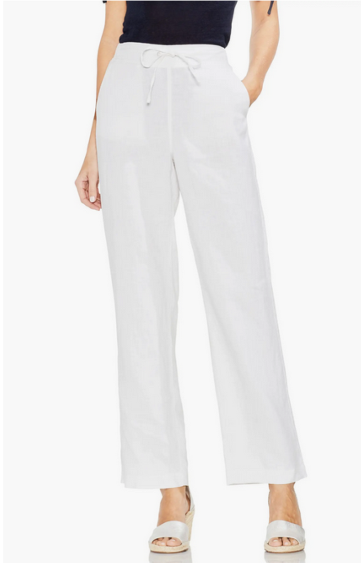 VINCE CAMUTO Linen Drawstring Wide-Leg Pants