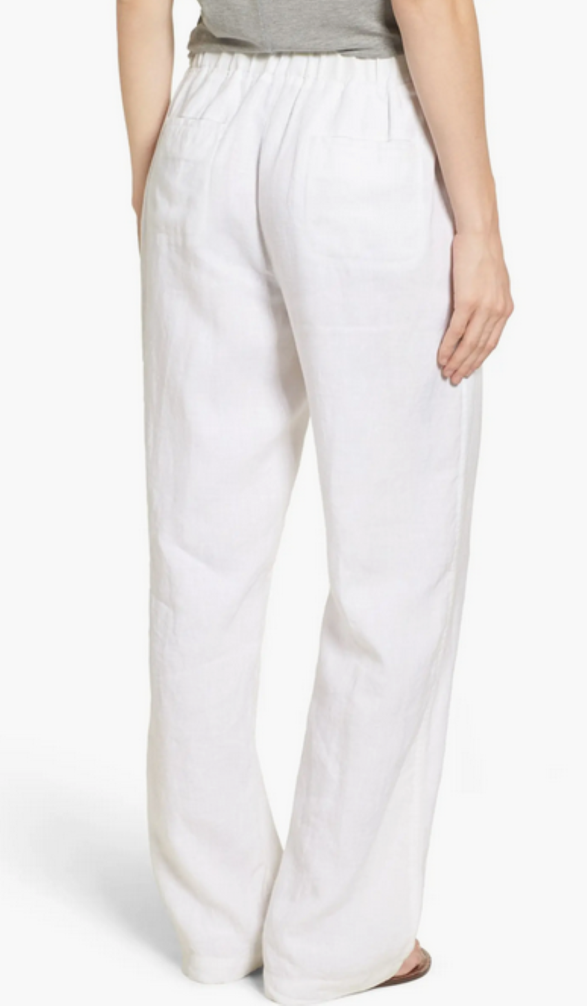 VINCE CAMUTO Linen Drawstring Wide-Leg Pants