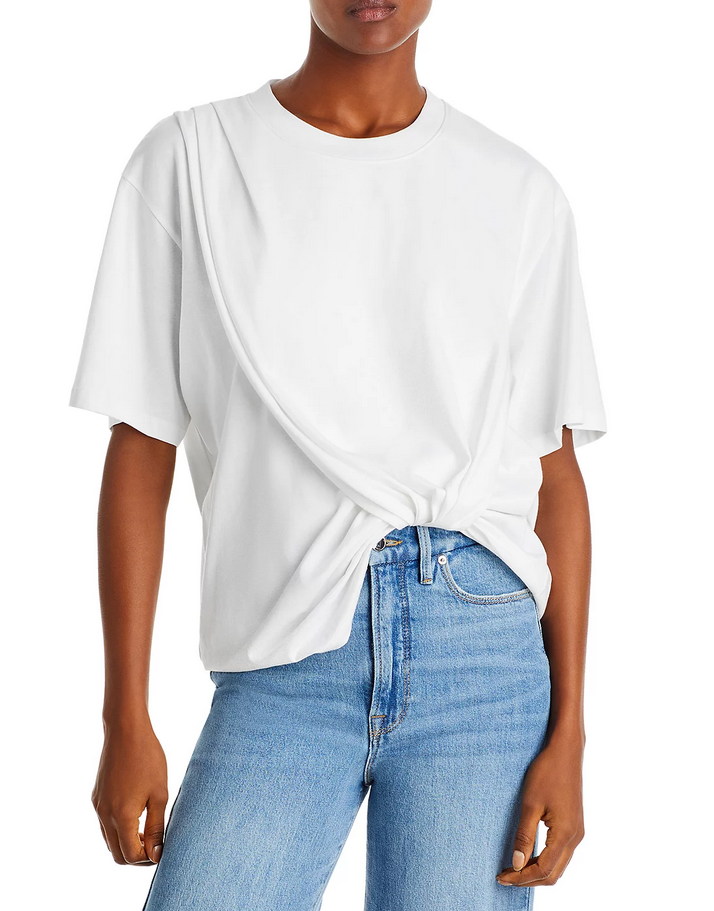 3.1 Phillip Lim Cotton Draped Jersey Tee