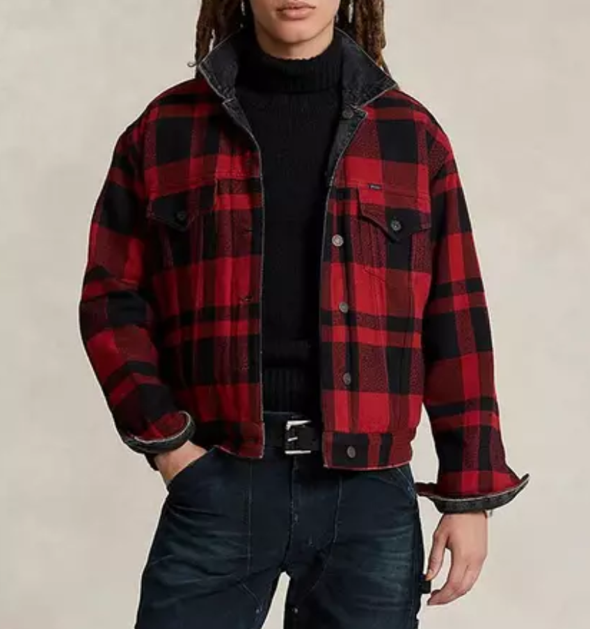 Polo Ralph Lauren Cotton Denim & Flannel Reversible Trucker Jacket