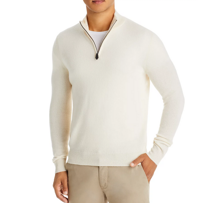 The Men's Store Cashmere Half-Zip Sweater