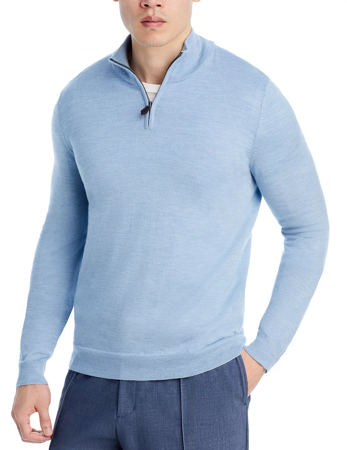 The Men's Store Quarter-Zip Merino Sweater