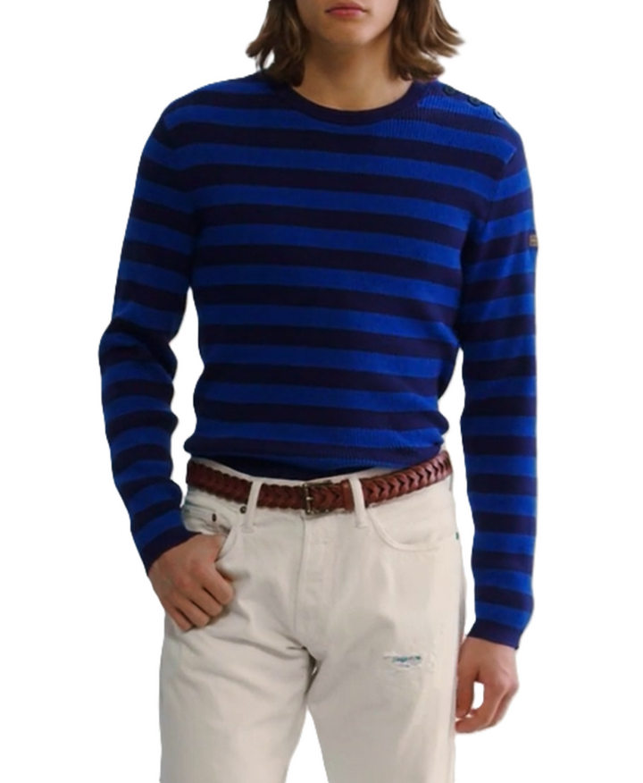 POLO Ralph Lauren MEN Cotton & Cashmere Ribbed Knit Stripe Crewneck Sweater