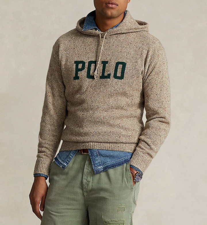 POLO Ralph Lauren MEN Intarsia Knit Hooded Logo Sweater