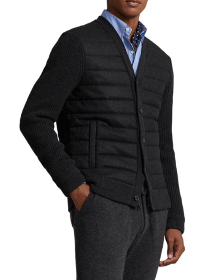 POLO Ralph Lauren MEN Wool & Cashmere Quilted V-Neck Cardigan