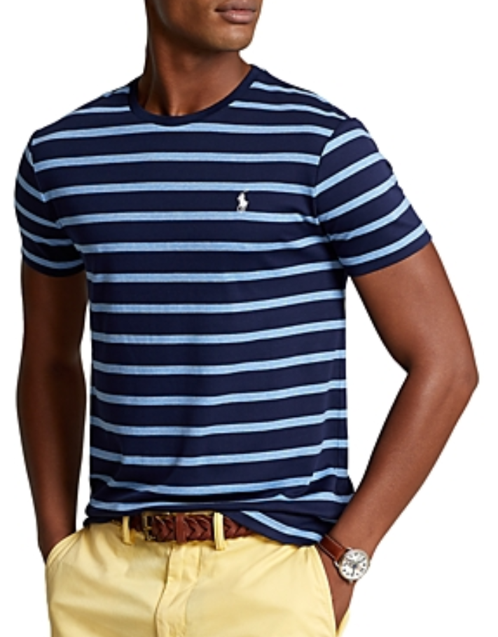 POLO Ralph Lauren MEN Custom Slim Fit Striped Logo Tee