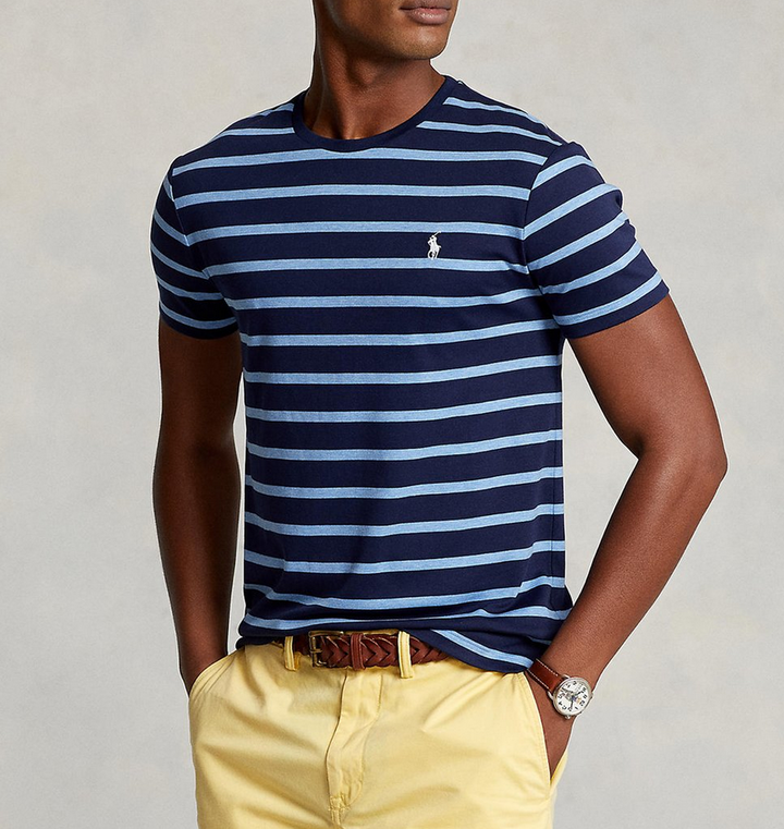 POLO Ralph Lauren MEN Custom Slim Fit Striped Logo Tee