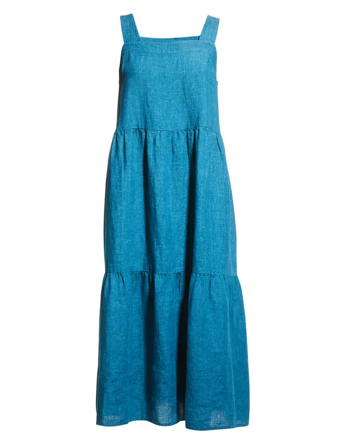 Eileen Fisher Organic Linen Tiered Midi Dress