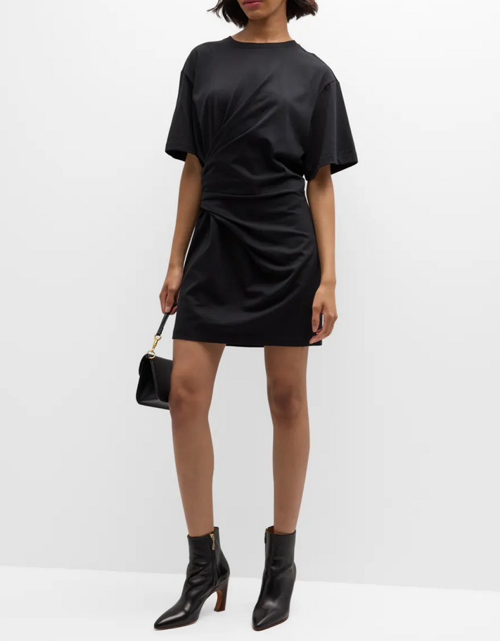 FRAME Organic Cotton Draped Mini Dress