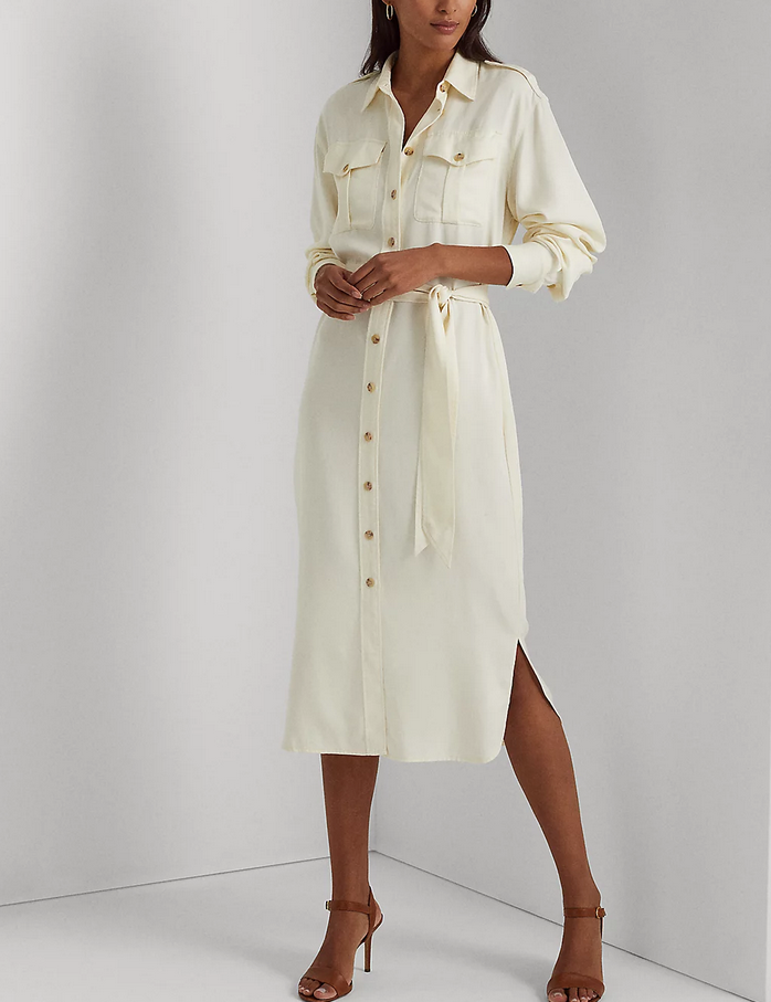 LAUREN RALPH LAUREN Belted Twill Shirtdress