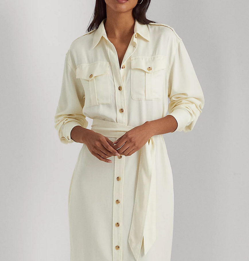 LAUREN RALPH LAUREN Belted Twill Shirtdress