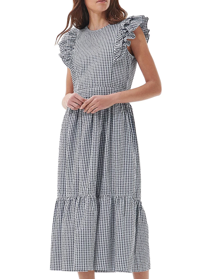 Barbour Thistle Cotton Gingham Midi Dress