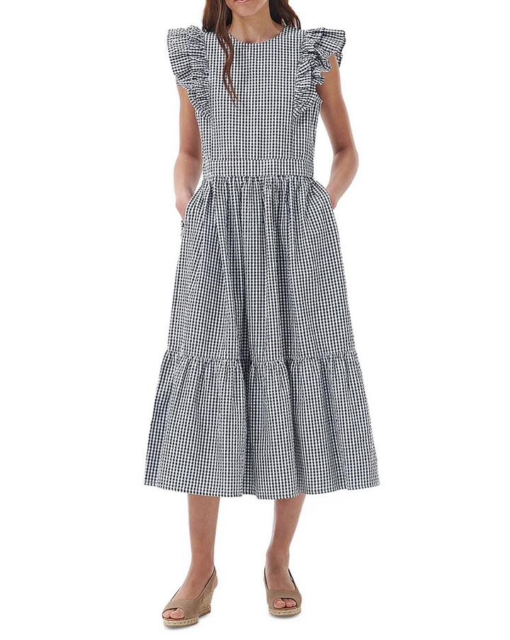 Barbour Thistle Cotton Gingham Midi Dress