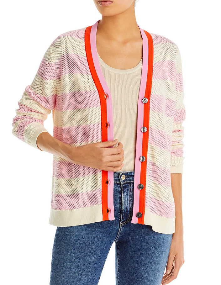 Kule Striped Button Front Cardigan