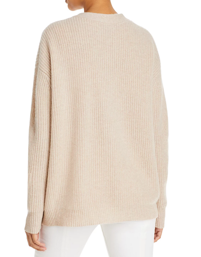 C by Cashmere Ribbed Oversized Cashmere Cardigan