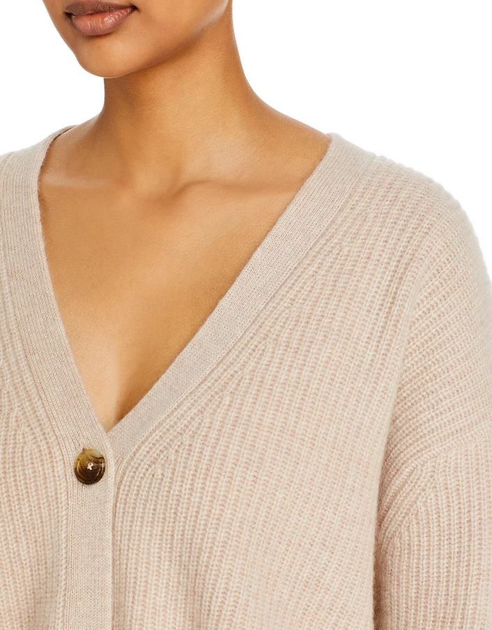 C by Cashmere Ribbed Oversized Cashmere Cardigan