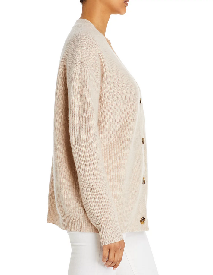 C by Cashmere Ribbed Oversized Cashmere Cardigan