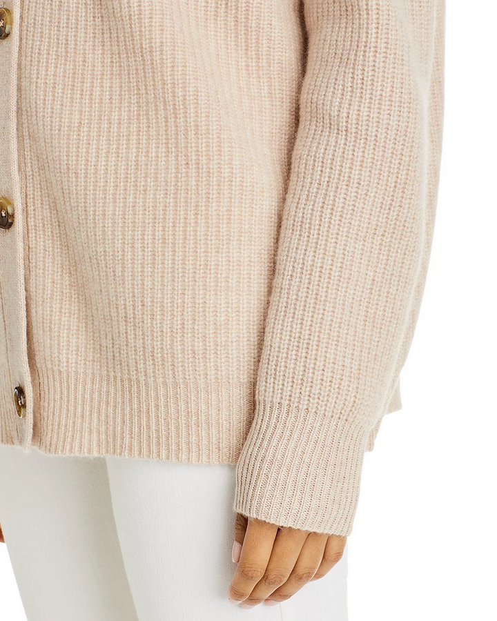 C by Cashmere Ribbed Oversized Cashmere Cardigan