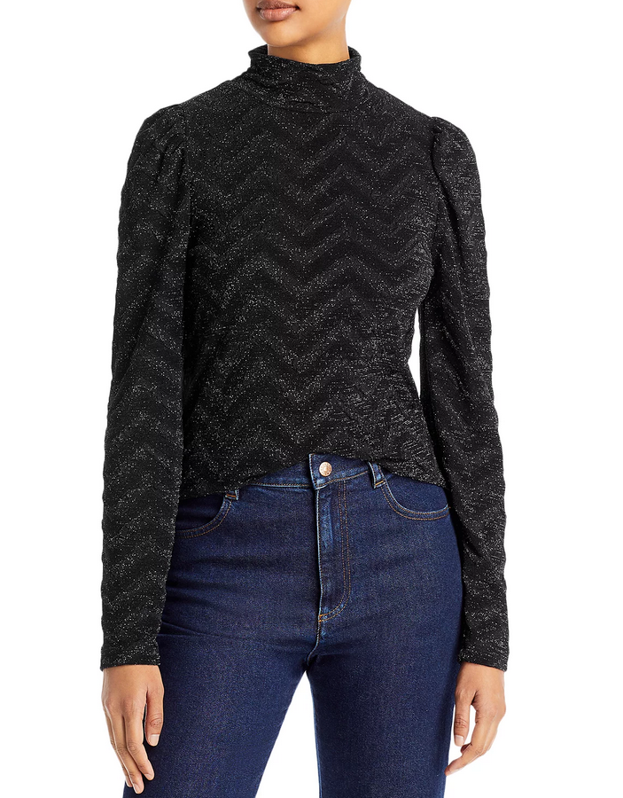 KARL LAGERFELD PARIS High Neck Chevron Top