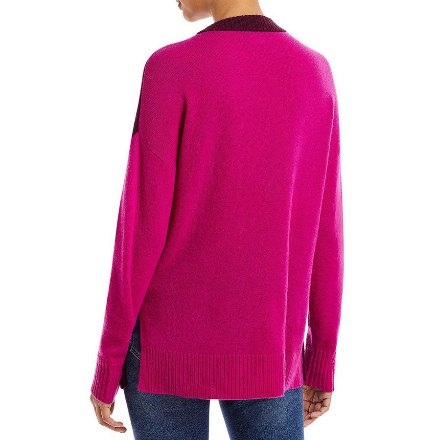 C by Cashmere Color Block Cashmere Tunic Sweater