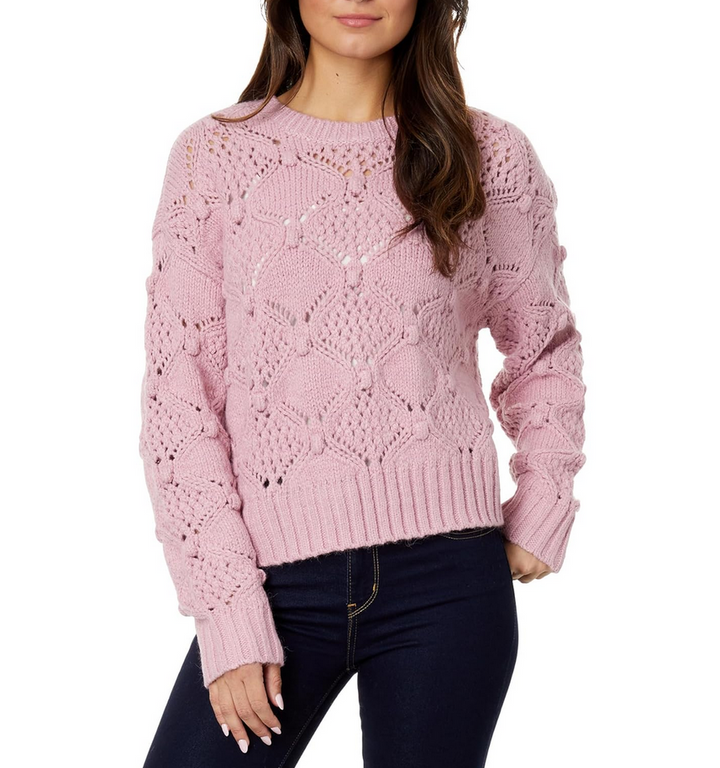 Lucky Brand Open-Stitch Pullover Sweater