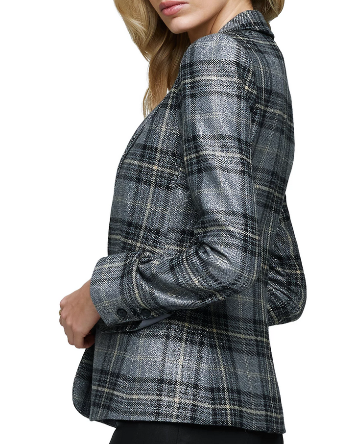 L'AGENCE Diana Metallic Plaid Blazer