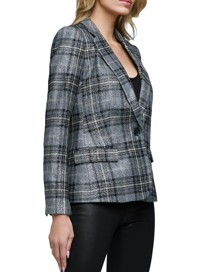 L'AGENCE Diana Metallic Plaid Blazer