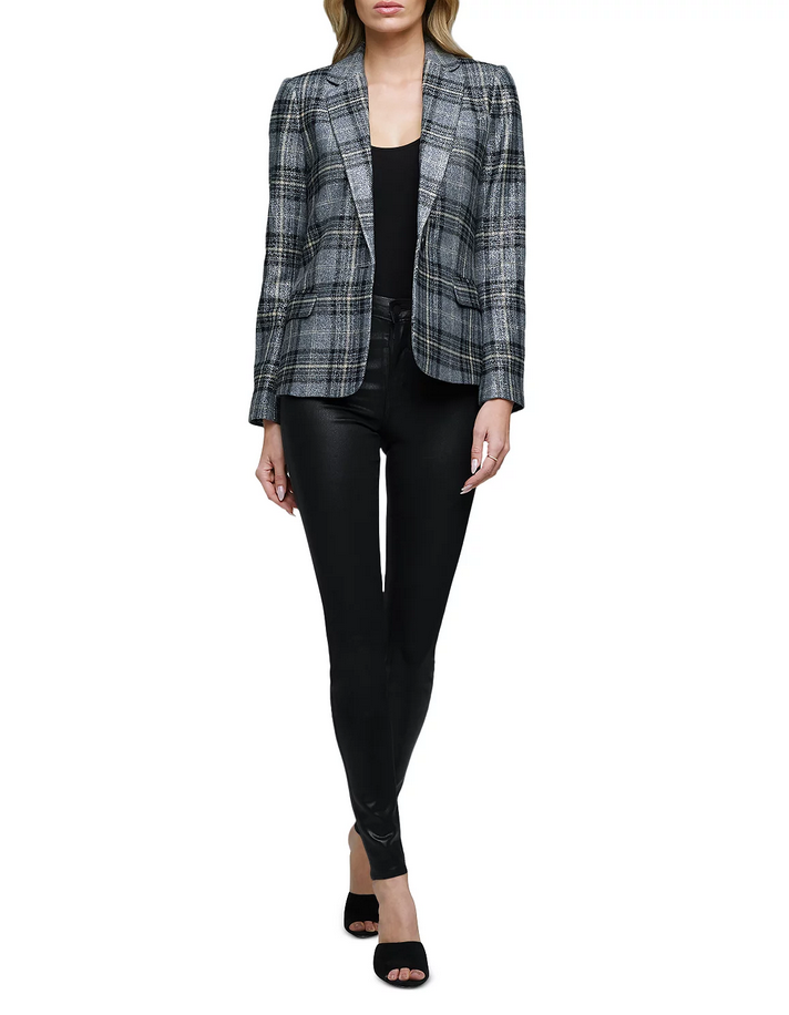 L'AGENCE Diana Metallic Plaid Blazer