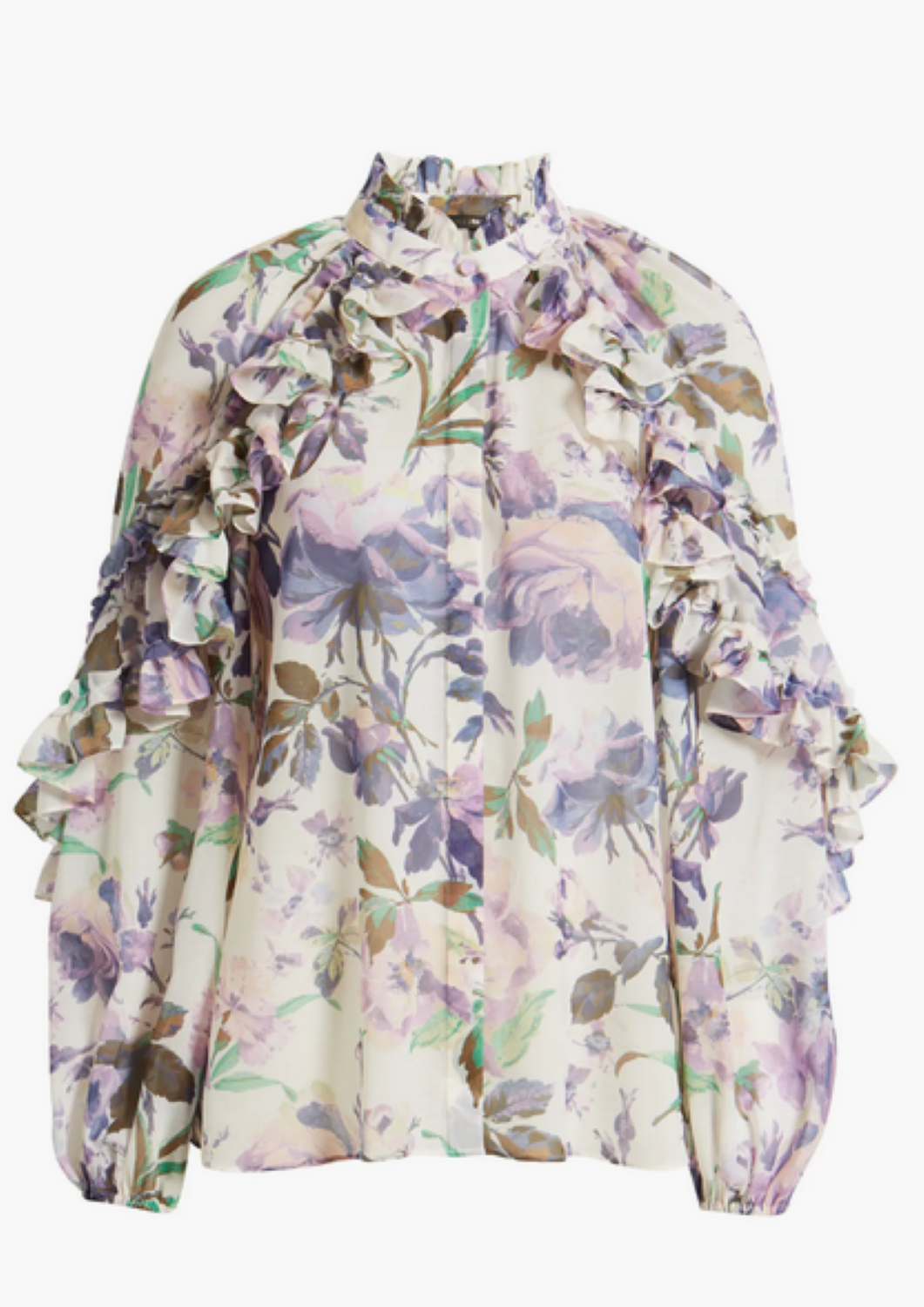 Kobi Halperin Phoenix Floral Print Ruffle Blouse