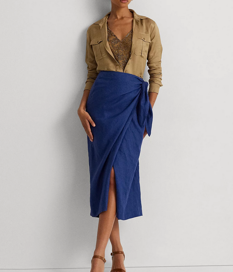 LAUREN RALPH LAUREN Satin Shantung Shirt